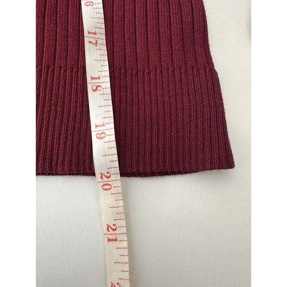 Skies‎ are Blue Anthropologie Top Womens Medium Burgundy Long Sleeve Stretch - Picture 7 of 8